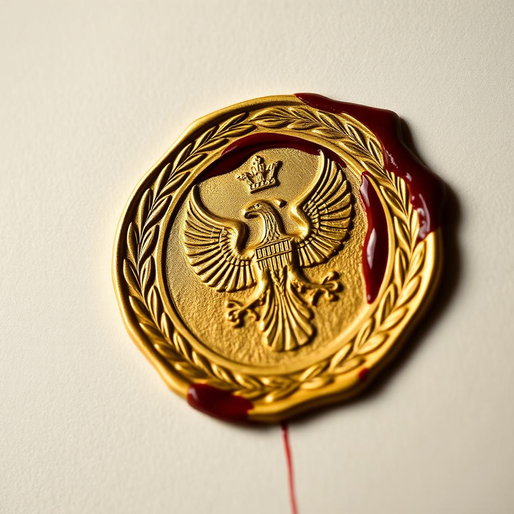 Sello dorado embozado del Instituto